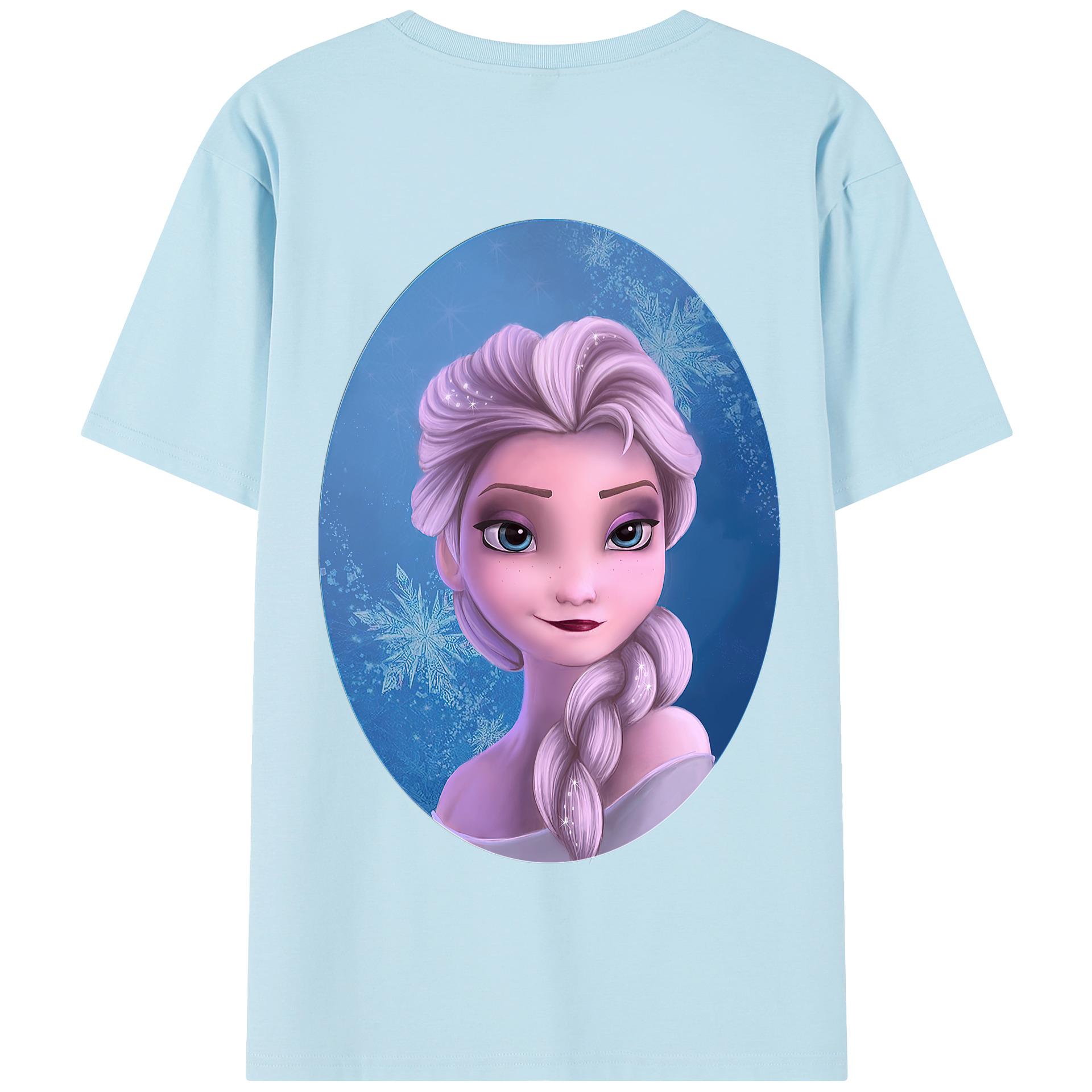 （画像用） アナと雪の女王 アンナ エルサ Frozen Anna Elsa 綿100％半袖Tシャツ（背面プリント）